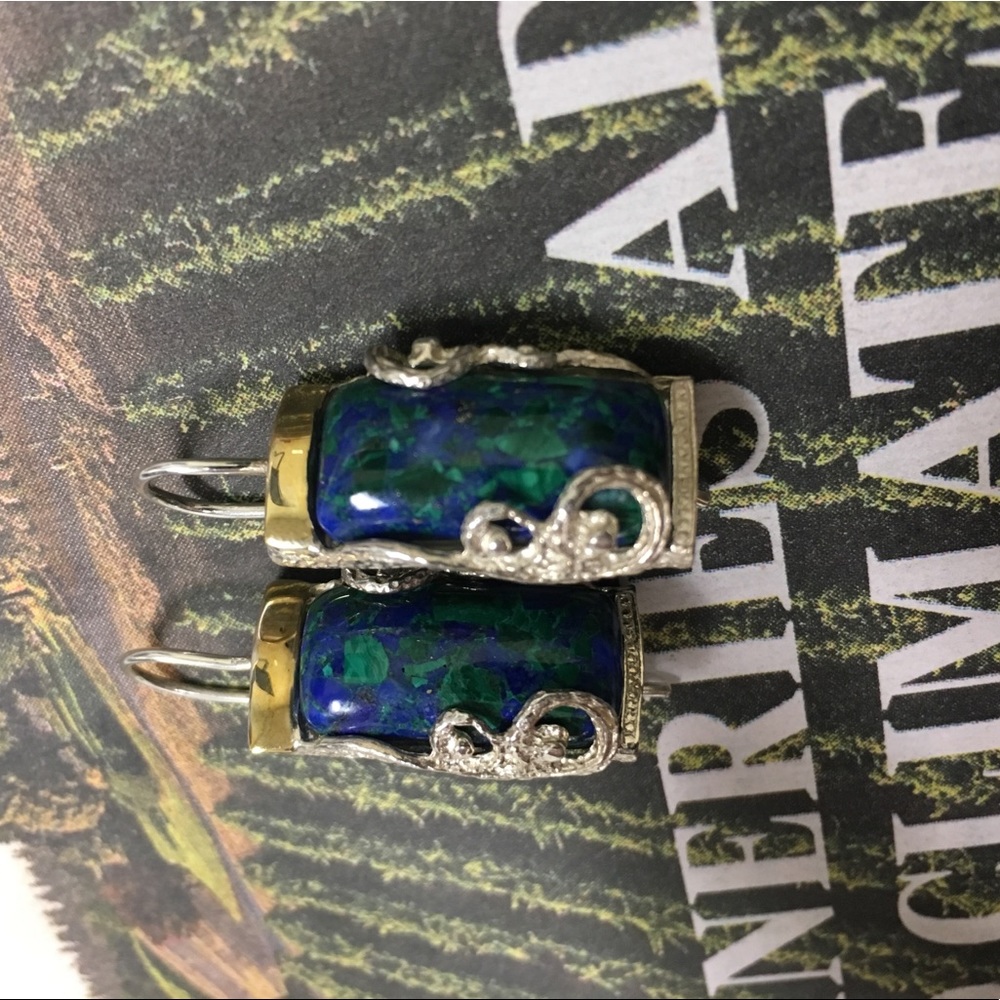 NWOT Sterling silver 925 azurite earrings